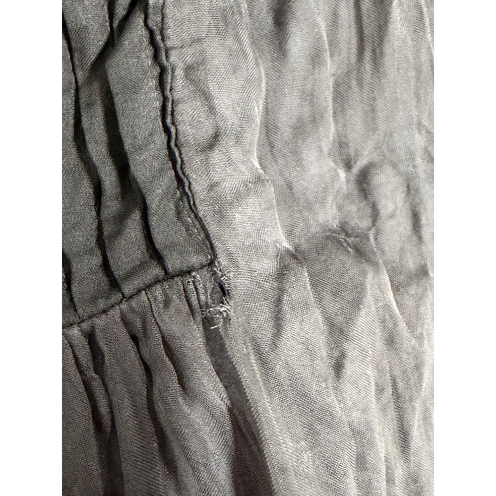 Gretchen Scott Top Womens Medium Black Pintuck Pleated Sheer Sleeve Witchy Tunic - Picture 10 of 12
